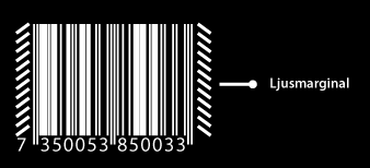 Storlek EAN 13 och EAN 8 Kan förstoras till 200% och