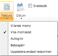Observera att bocken och därmed automatkonteringen förblir borta tills du på nytt klickar i rutan. Förändringen ligger kvar till dess att du går ur funktionen.