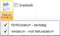 Förfallodatum - bankdag. När du registrerar en leverantörsfaktura och förfallodatumet ligger på en helgdag kommer programmet att flytta förfallodatumet till närmast föregående bankdag.