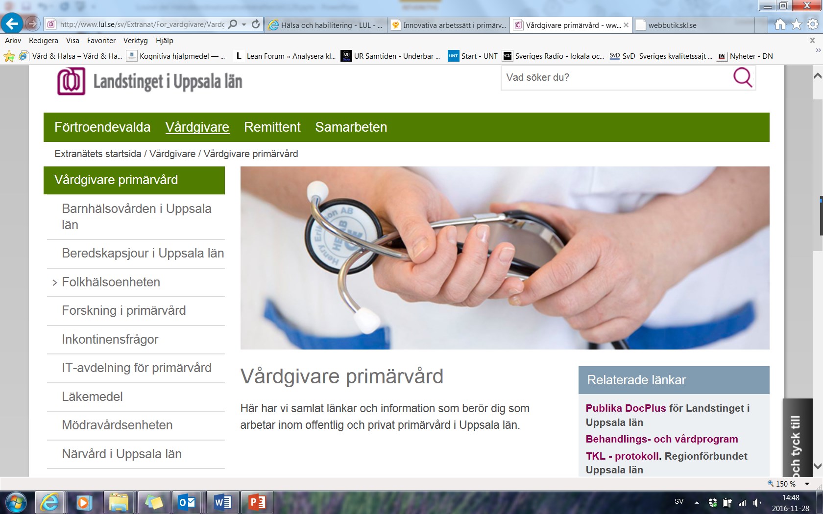 Kunskapsunderlag för levnadsvanor i DocPlus DocPlus på Navet- lägg till DocPlus i Mina IT-system - sökväg