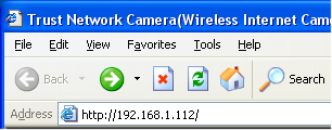 . Öppna webbläsaren.. Skriv in kamerans IP-adress i adressrutan och tryck på "Enter". Ingen webbsida: kontrollera inställningarna Klicka på "Visa video - ActiveX-läge" (View Video - ActiveX Mode).