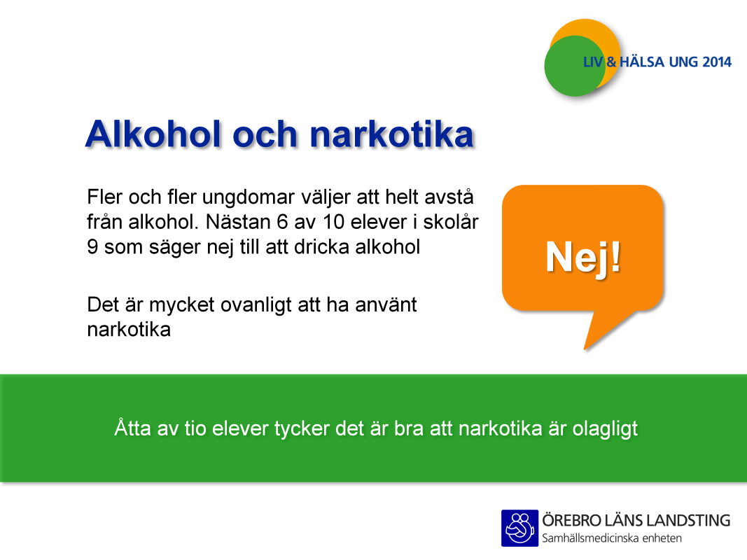 Resultat för levnadsvanor Andelen elever som väljer att inte dricka alkohol har ökat under de senaste 10 åren och att antalet medlemmar i olika nykterhetsförbund för ungdomar stadigt ökar.