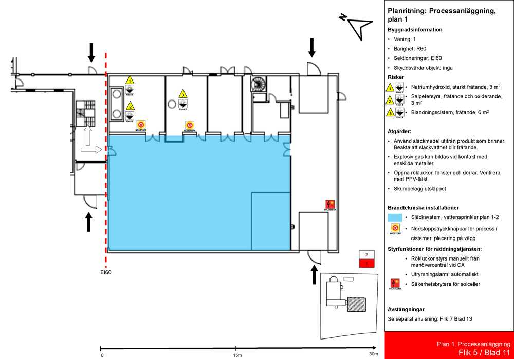 2.7.3 Brandtekniska installationer Placering och funktion presenteras. - Släcksystem: (vilken typ av system, t.ex.