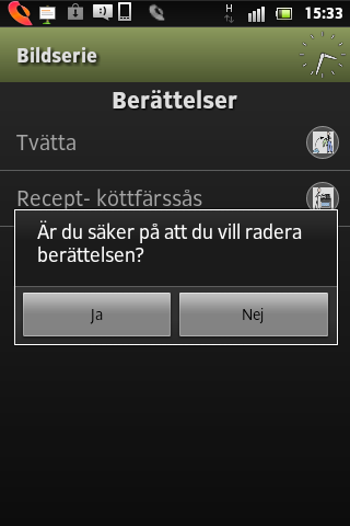 Då en påminnelse skapas i din smartphone/surfplatta görs en uppdatering automtaiskt och den aktuella påminnelsen skickas över till din webbkalender.