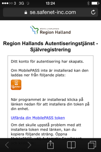 Sida: Sida 8 av 34 3 Välj här att installera applikationen och sedan godkänna installationen. 4 När applikationen är installerad, stäng MobilePASS.