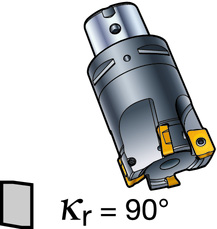 ROT - SW Plan- och hörnfräs Diameter 40 84 mm CoroMill 390 Coromant Capto RÄSNIN Skärstorlek 18 l 1 = programmeringslängd Metriskt utförande Beställningskod Dimensioner, mm, tum K mm Dc lestandad ei