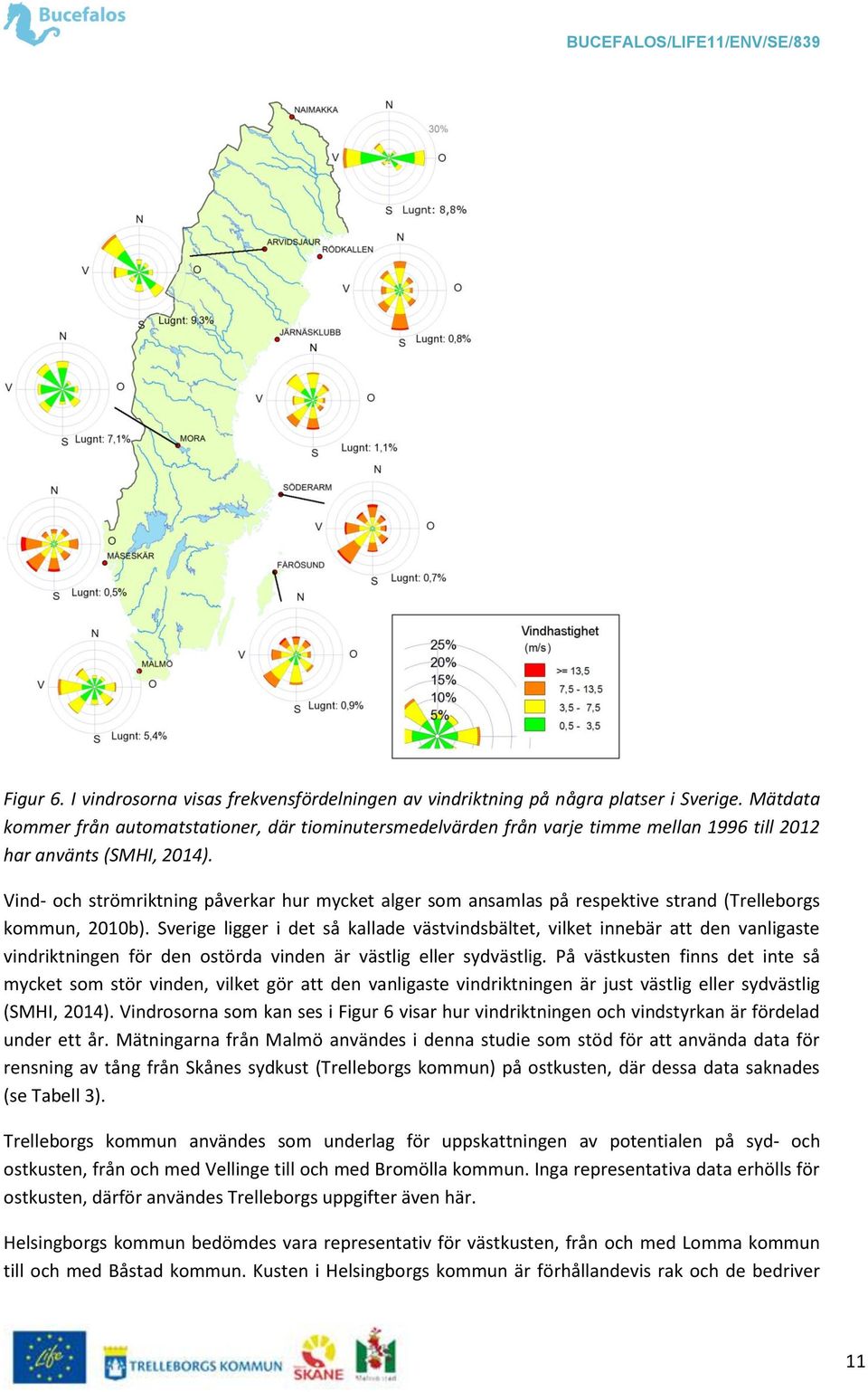 Vind- och strömriktning påverkar hur mycket alger som ansamlas på respektive strand (Trelleborgs kommun, 2010b).