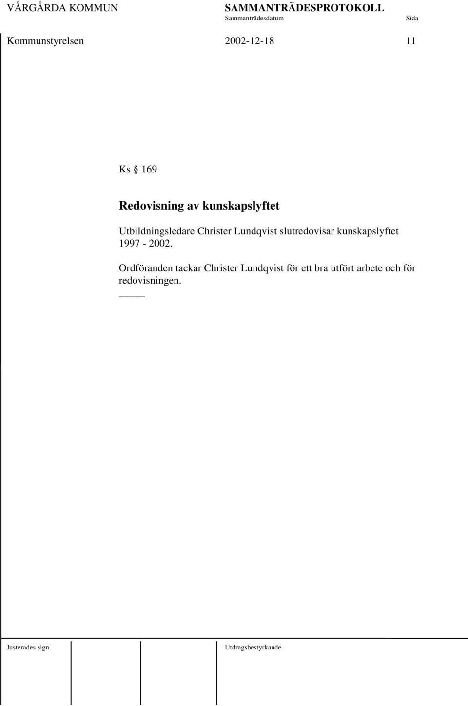 slutredovisar kunskapslyftet 1997-2002.