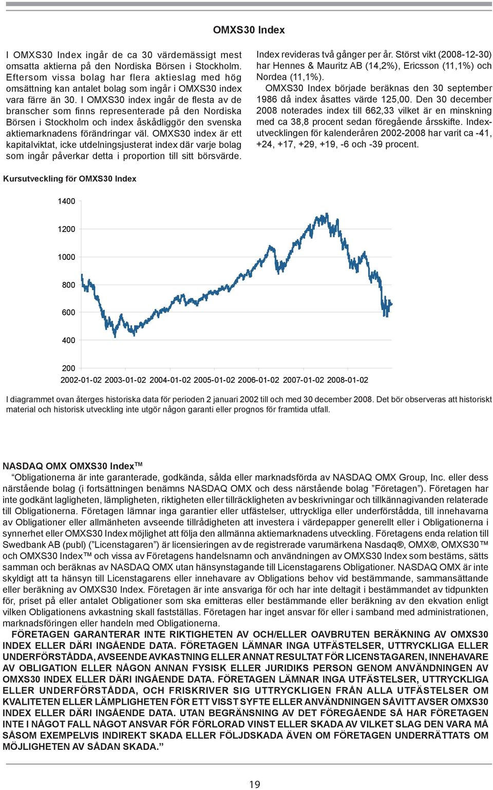 I OMXS30 index ingår de flesta av de branscher som finns representerade på den Nordiska Börsen i Stockholm och index åskådliggör den svenska aktiemarknadens förändringar väl.