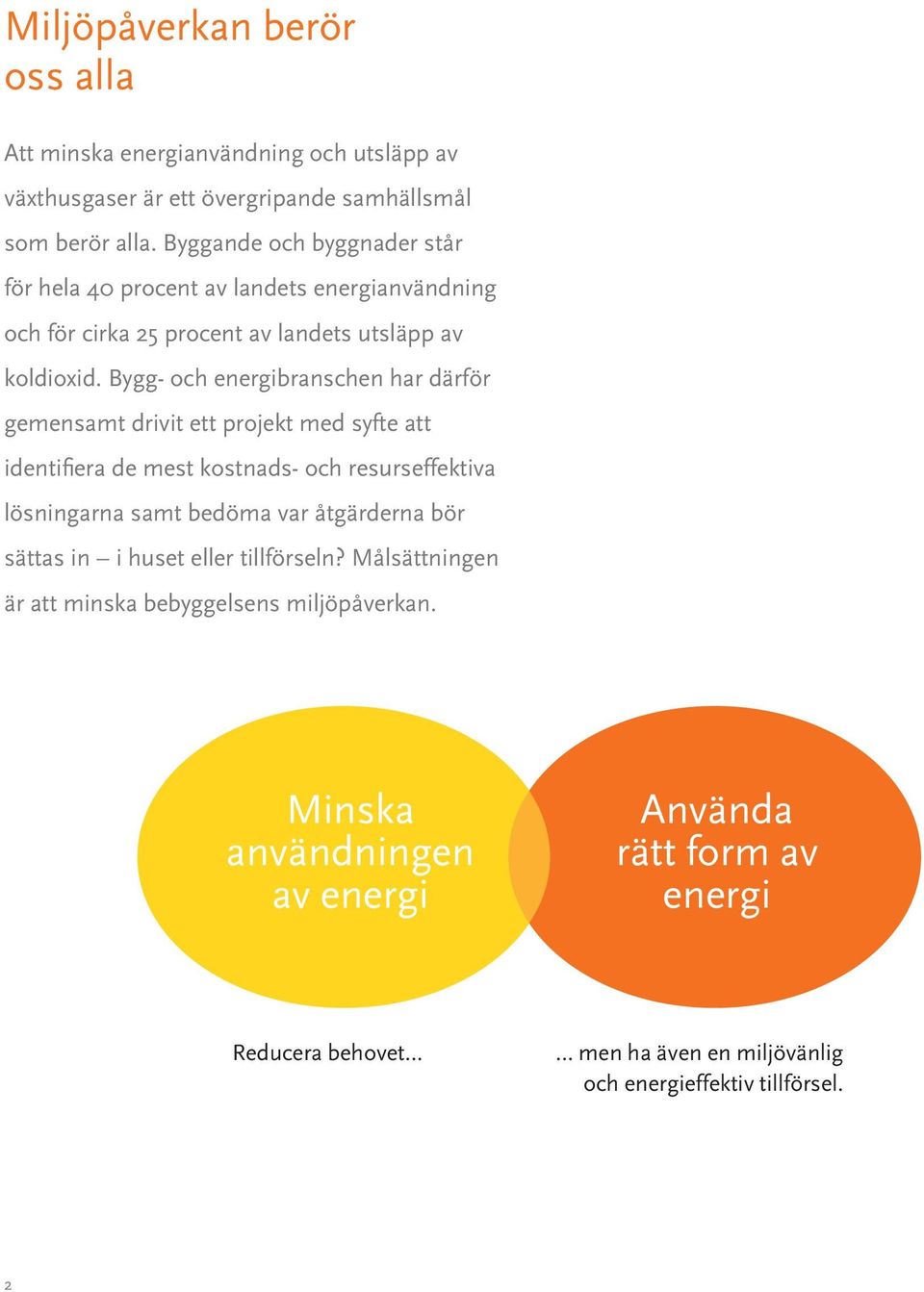 Bygg- och energi branschen har därför gemensamt drivit ett projekt med syfte att identifiera de mest kostnads- och resurseffektiva lösningarna samt bedöma var