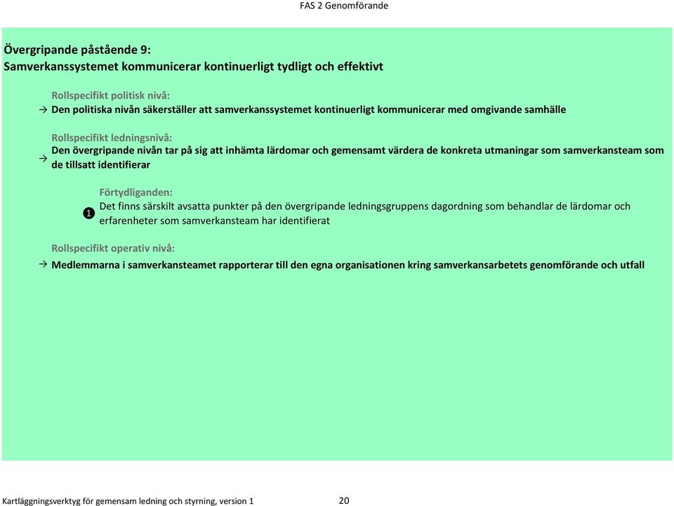 Det finns särskilt avsatta punkter på den övergripande ledningsgruppens dagordning som behandlar de lärdomar och erfarenheter som samverkansteam har identifierat Rollspecifikt operativ