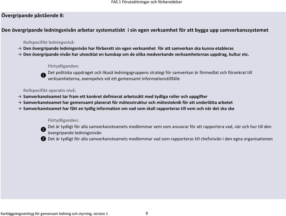 Det politiska uppdraget och likaså ledningsgruppens strategi för samverkan är förmedlat och förankrat till verksamheterna, exempelvis vid ett gemensamt informationstillfälle Rollspecifikt operativ