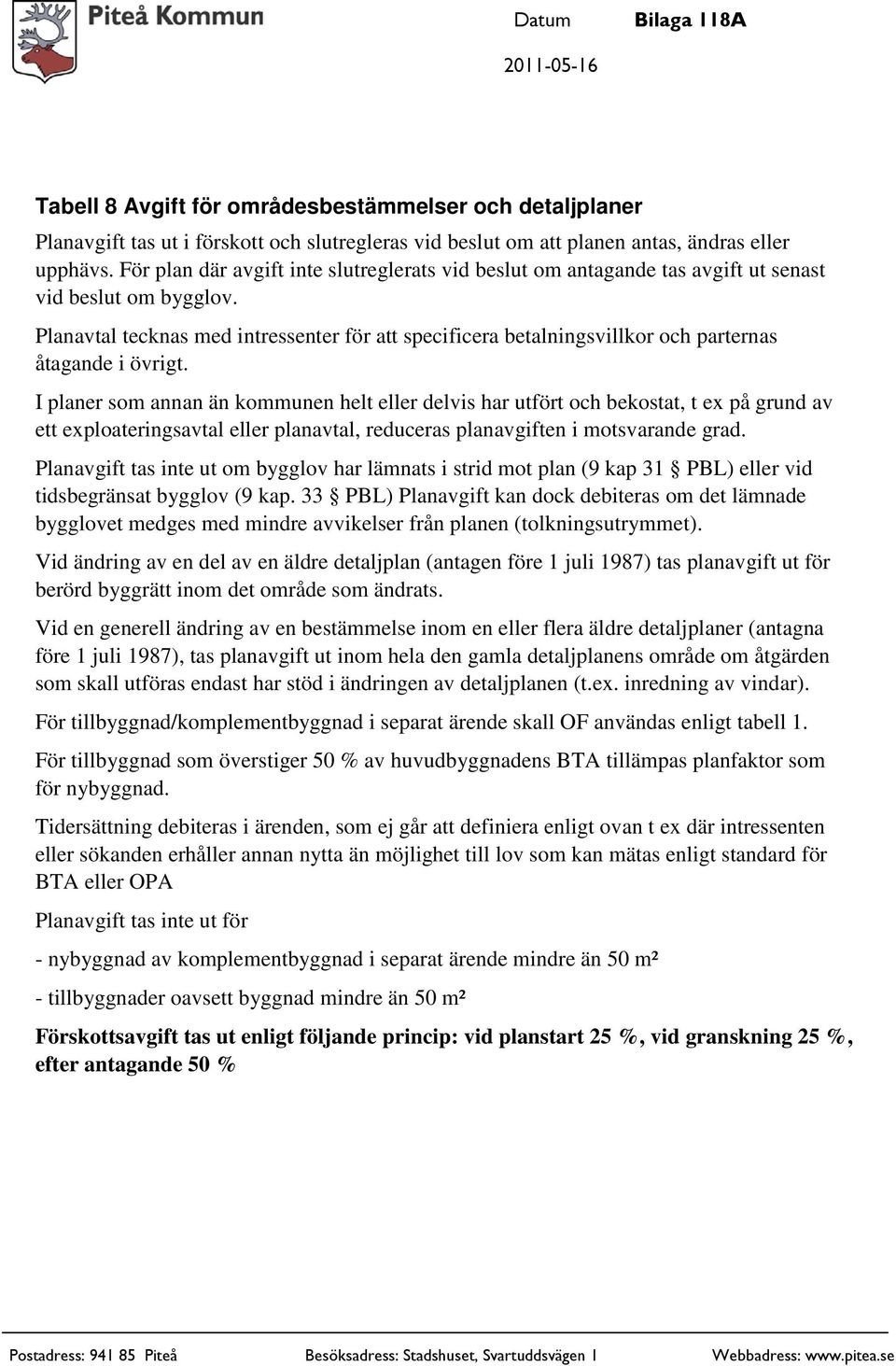 Planavtal tecknas med intressenter för att specificera betalningsvillkor och parternas åtagande i övrigt.