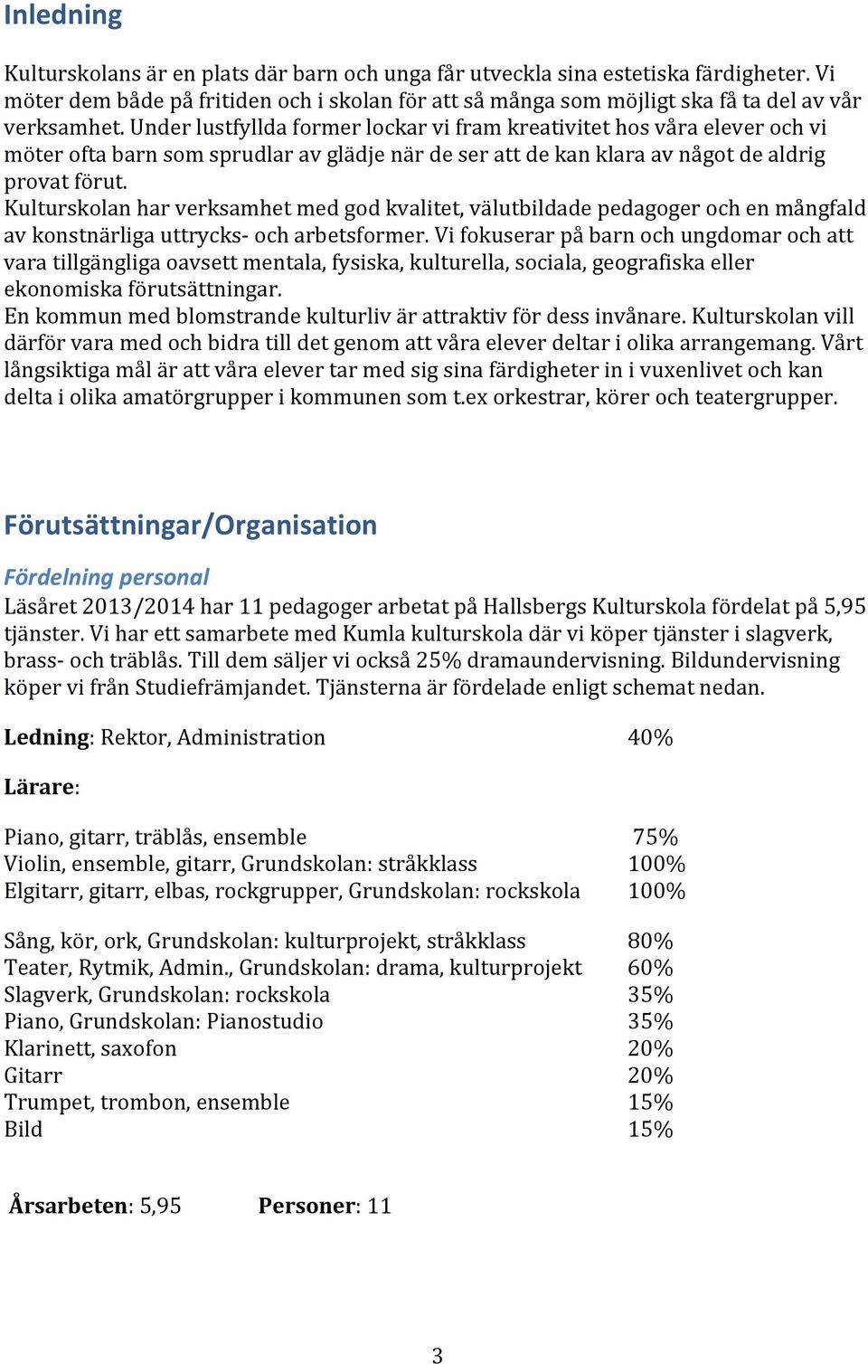 Kulturskolan har verksamhet med god kvalitet, välutbildade pedagoger och en mångfald av konstnärliga uttrycks- och arbetsformer.