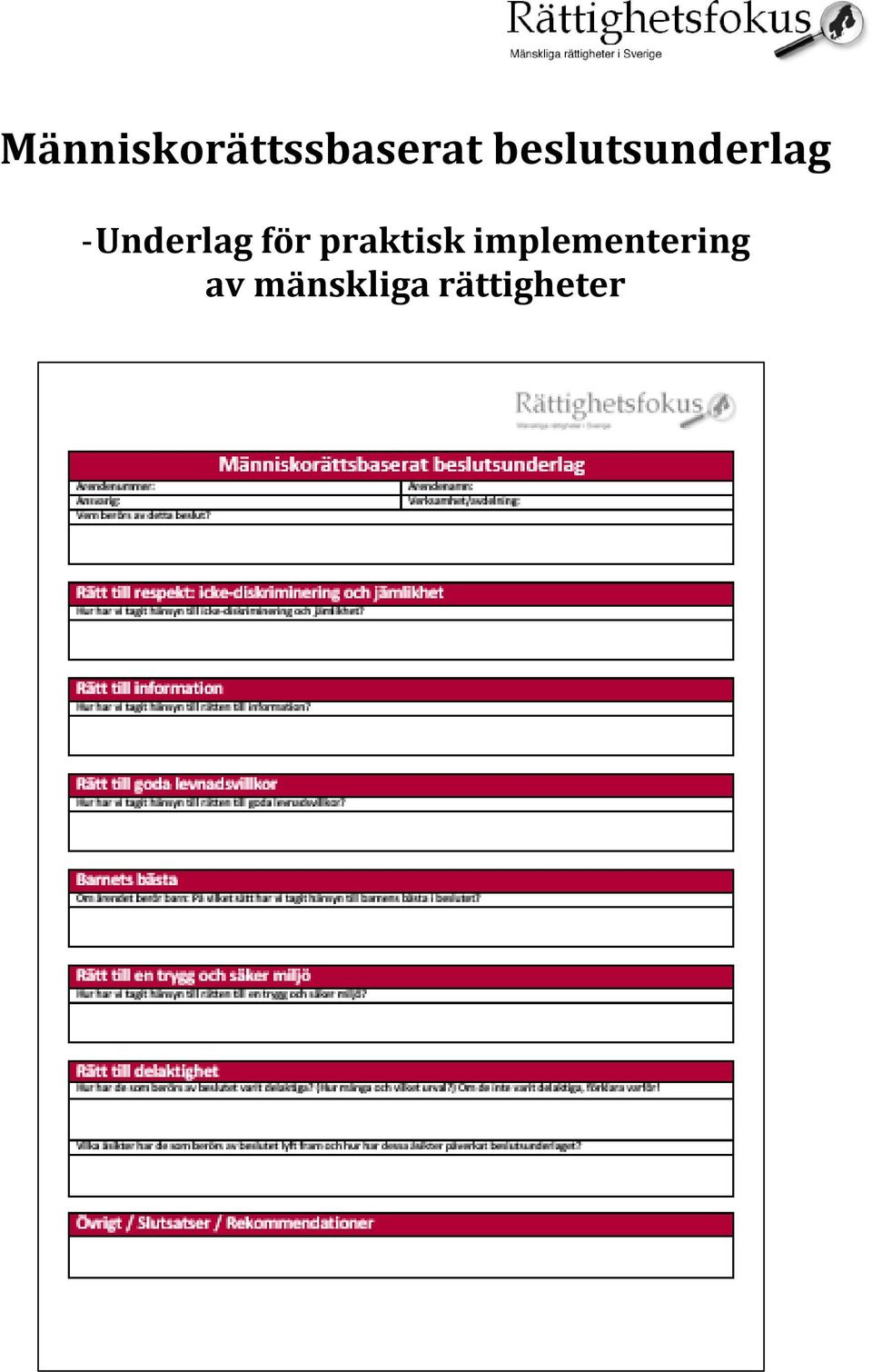 Underlag för praktisk