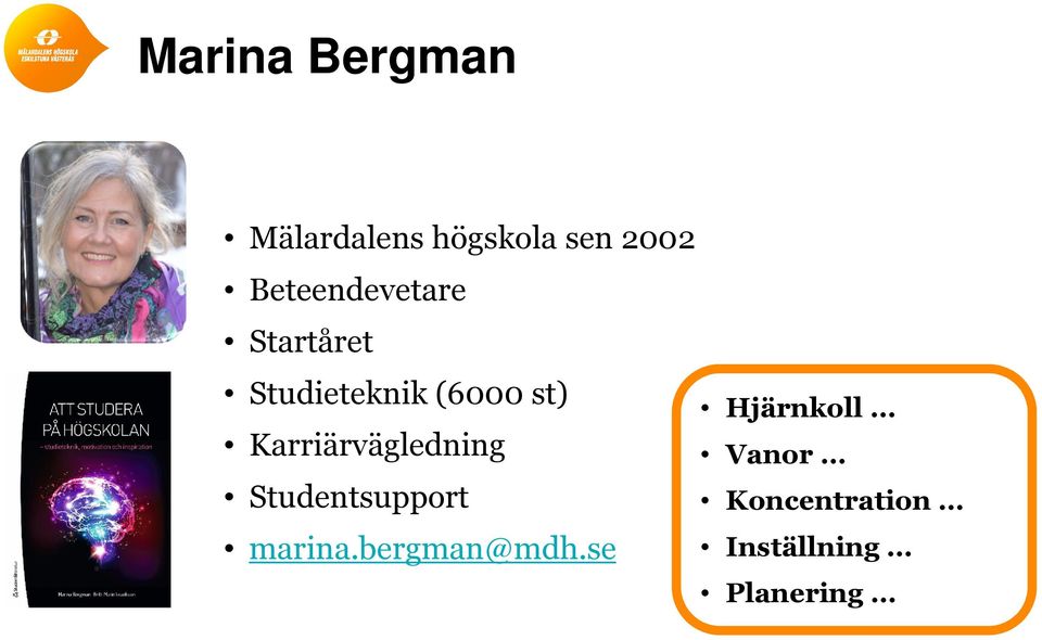 Karriärvägledning Studentsupport marina.