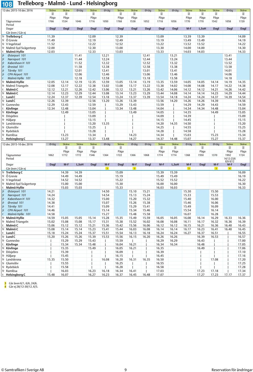 Trelleborg C 11.39 12.09 12.39 13.09 13.39 13.39 14.09 fr Ö Grevie 11.49 12.19 12.49 13.19 13.49 13.49 14.19 fr V Ingelstad 11.52 12.22 12.52 13.22 13.52 13.52 14.22 fr Malmö Syd Svågertorp 12.00 12.