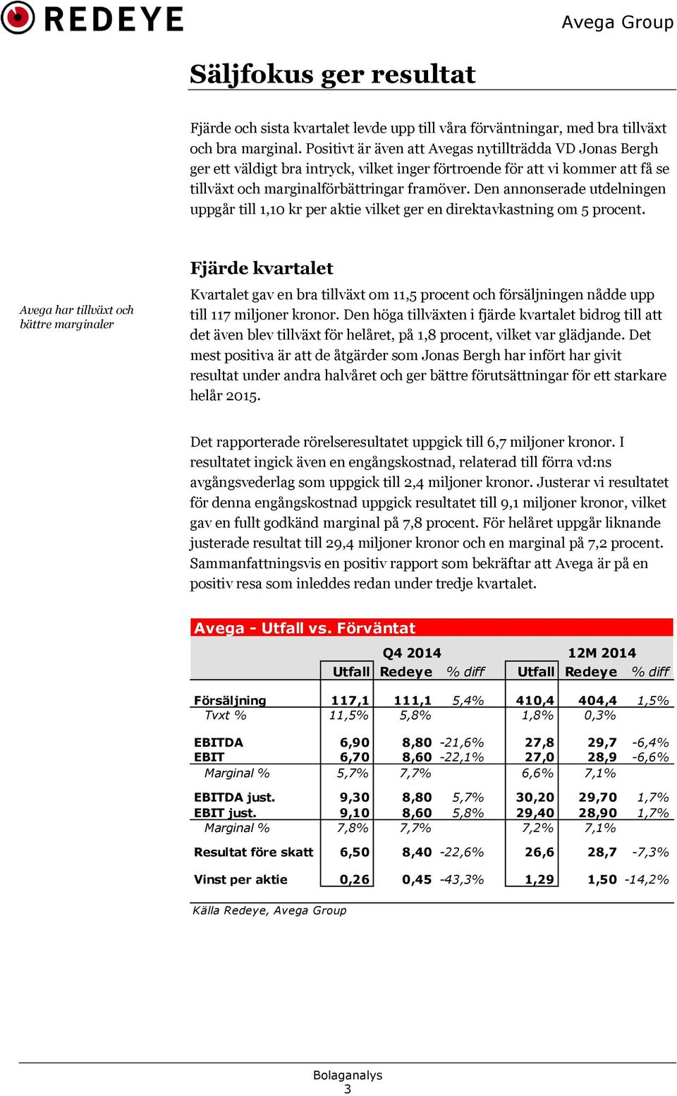 Den annonserade utdelningen uppgår till 1,10 kr per aktie vilket ger en direktavkastning om 5 procent.