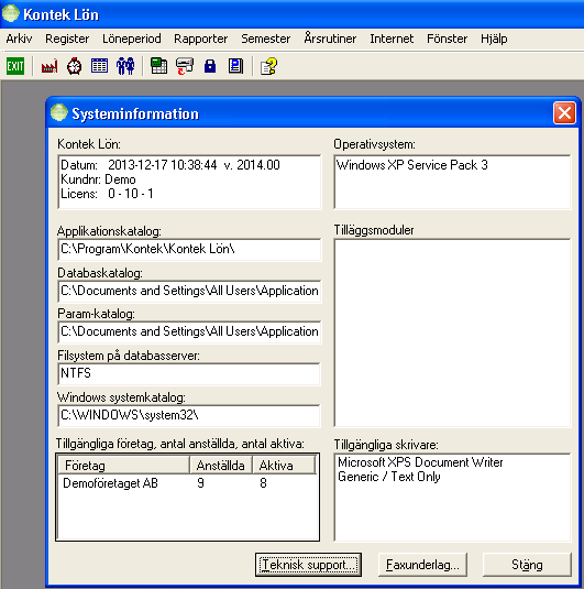 Installation av Kontek Lön vid datorbyte 2 (10) Windows XP För att identifiera var databasen ligger finns det två alternativ.