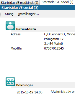 Boka in ett besök i tidboken Från Mitt arbete Klicka på fliken Tidbok. Bläddra i tidboken med Alt+Pil höger eller Alt+Pil vänster. Dubbelklicka på den tid du vill boka.