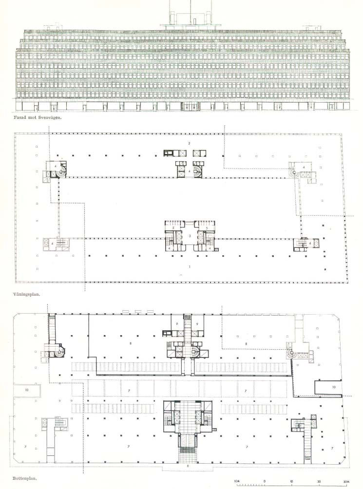 Gestaltningsprogram för Sveavägen 44 Flickskolan i hörnet Sveavägen och Adolf Fredrik Kyrkogata uppfördes 1910. Förslag av Gustaf Clason till kvartersstort kontorshus för Thulebolagen.