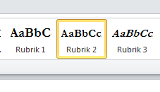 Om du raderar allt text, eller den text som innehåller fälten för rubrik eller text, gör inte det något. Du kan själv markera med vänster musknapp i menyfältet vilket format du ska använda.