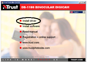 Installera drivrutin/programvara Följ stegen i installationen från början