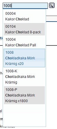 Senast uppdaterat: 2011-07-02 Introduktion till Exder Sida 12 av 61 Vi ser att redan på C börjar sökningen plocka fram möjliga resultat.