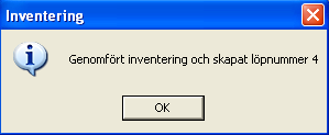 Inventering kan genomföras till ett specifikt datum Vid genomförande av inventering kan man välja ett inventeringsdatum. Anger man inget datum kommer lagerdatum att användas till inventeringslistan.