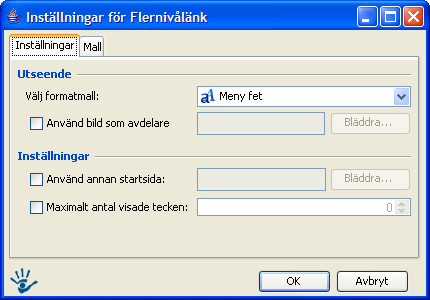 4.3 Flernivålänk 4.3.1 Användningsområde Flernivålänken visar vilken webbsida man befinner sig (den som inte är länkad i exemplet ovan System) och hur hur man når den aktuella sidan i strukturen.