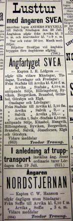 Arvika Tidning 18900619 och 18920520.