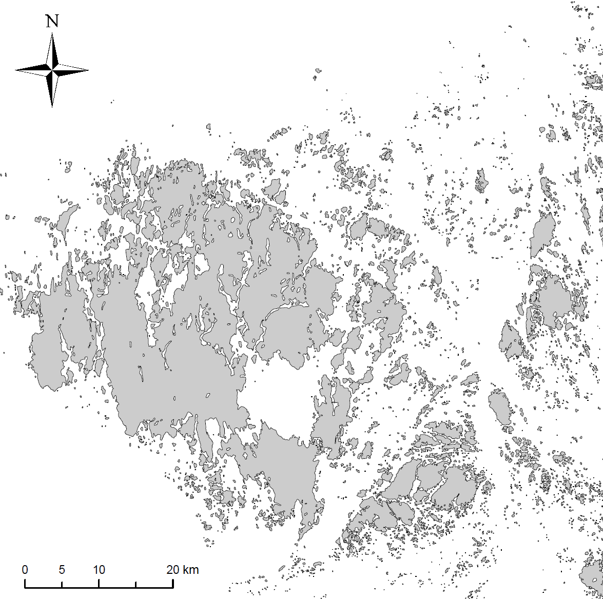 3 Lavsböle träsk Östra Kyrksundet Långsjön Västra Kyrksundet Dalkarby träsk Figur 1. Lägena för de undersökta sjöarna på Åland. Figure 1. Locations of the studied lakes in the Åland Islands. 2.