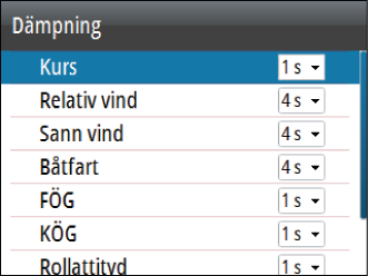 Använd KÖG som kurs Om kursdata inte är tillgängliga från en kompass är det möjligt att använda KÖG från en GPS. KÖG kommer att användas i beräkningar av sann vind.
