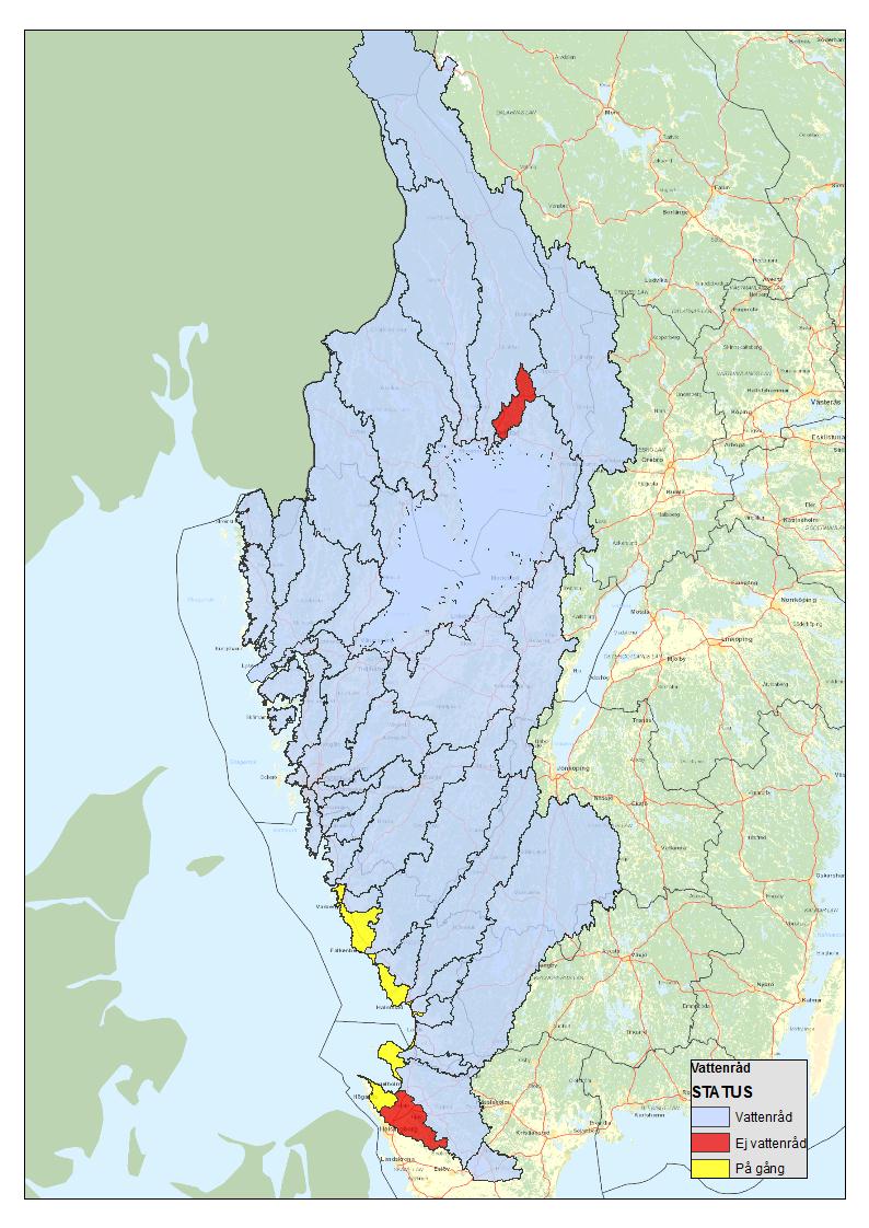 1. Klarälven 2. Glomma (NO) 3. Norsälven 4. By- och Borgviksälven 5. Upperudsälven 6. Gullmarn 7. Enningdalsälven 8. Strömsån 9. Bohuskusten 10. Bäveån 11. Dalbergså-Holmsån 12. Vänern 13.