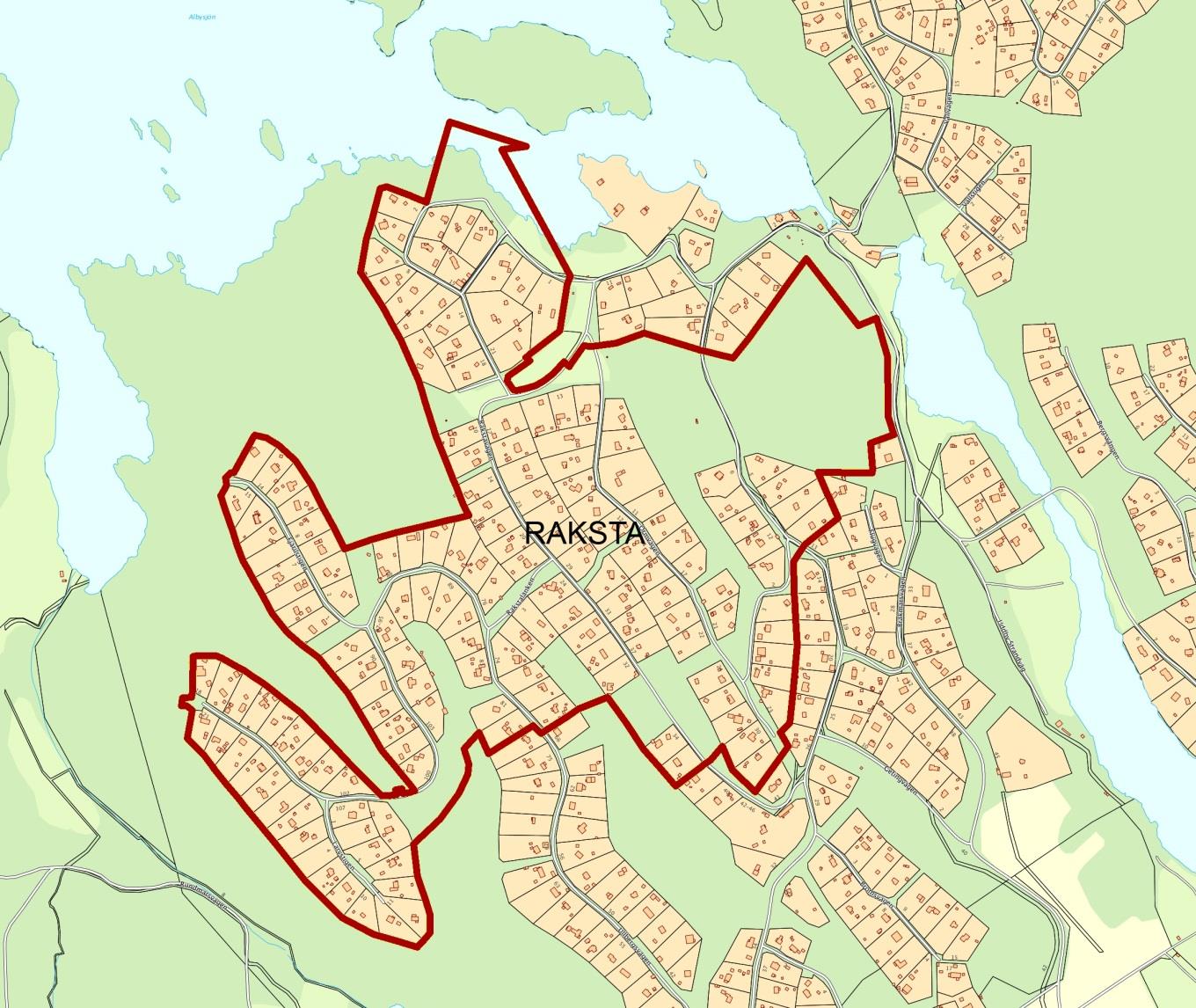 Beskrivning av förändringar av den allmänna platsmarken efter samråd Planområdet, norra Raksta (för detaljplanekarta,