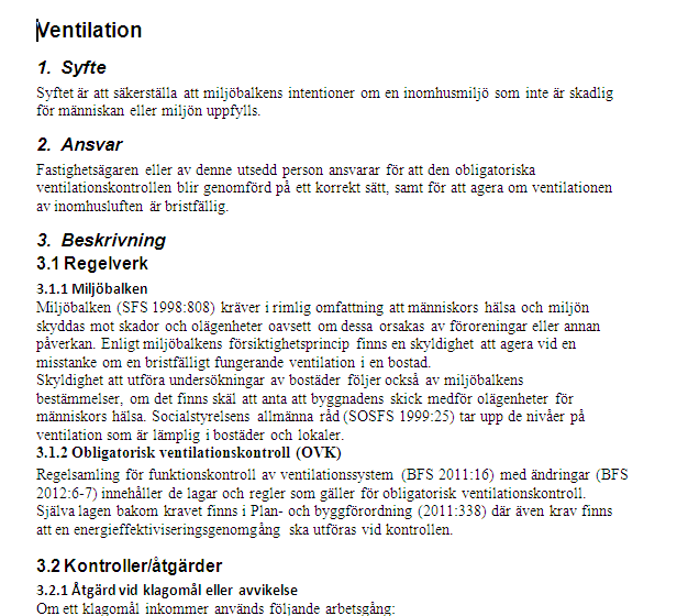 UTDRAG RUTIN OVK FRÅN EGENKONTROLLSYSTEM Finns ej