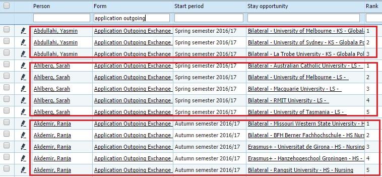 För att begränsa utsökningen så att du enbart ser dina studenter kan du nu filtrera urvalet genom att fylla i fakultet och (vid behov) institution i fälten Stay: Sub institution