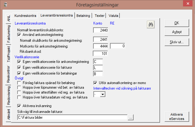 Kom igång manual för Hogia Approval Manager Inställningar i ekonomiprogrammet Det första du gör är att gå in i företagsinställningar och aktivera inskanning, genom att lägga in sökvägen till de