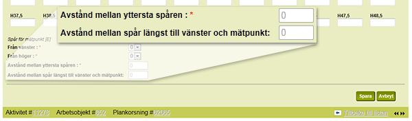 handledning 17 (23) Flik vägprofil Innan du påbörjar mätningen måste du utse en mätpunkt E som alla andra mätpunkter utgår ifrån. Vid enkelspår ska E vara mittpunkten av spåret.