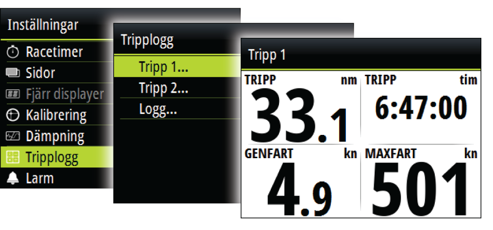 Start Starta/stoppa Racetimer. Om timern stoppades och inte återställs kommer timern fortsätter att räkna från den tid som den hade när den stoppades. Återställ Återställer Racetimer till startvärdet.