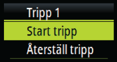 Tripp 1: Registrerar den färdade sträckan via vattnet (logginmatning). Tripp 2: Registrerar den färdade sträckan via GPS-signaler.
