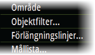 Valt AIS-mål, aktiveras genom att du markerar en målsymbol. Målet återfår standardmålsymbolen när du flyttar markören från symbolen. AIS SART (AIS Search And Rescue Transmitter [AISnödsignalsändare]).