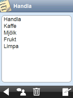Man förflyttar sig i texten med markörtangenten (Se Handboken). Man har hela tiden överblick över tre rader. Man kan bläddra mellan raderna med rullningslisten eller med markörtangenten.