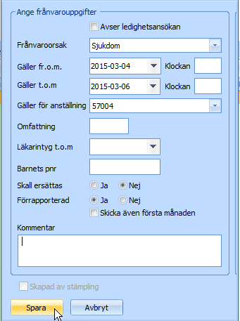 Förrapportering frånvaro Syftet med förrapportering är att få med frånvaroavdrag till innevarande månadslön.