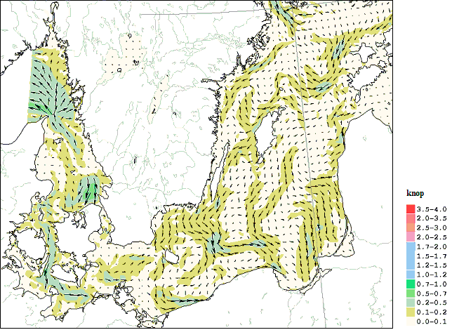 5.4.5 Västkusten Utanför den svenska kusten finns det havsströar so påverkar i vilken riktning en vattenvoly so släppts ut i Göteborgs han transporteras vidare.