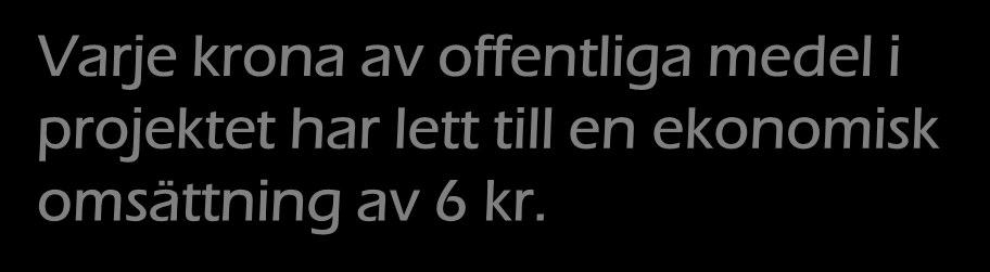 1 satsad krona i ett projekt likt detta ger 9 gånger pengarna tillbaka i form av sänkta kostnader hos företagen.