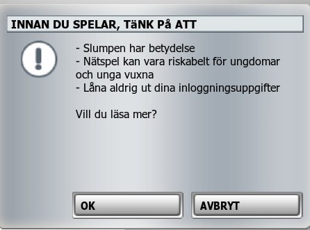 Efter att man har fört över pengar från sitt spelkonto till pokerklienten kommer man till nedanstående sida.