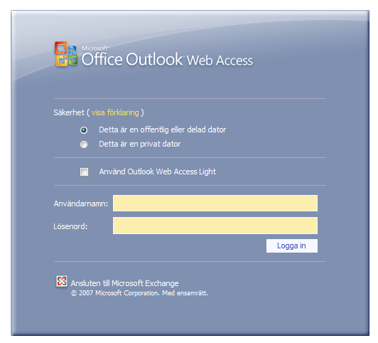 Inställningar för Outlook Web Access Outlook Web Access (eller OWA som det ofta förkortas) är ett webbgränssnitt för att kunna läsa sin e-post och hantera sin kalender och så vidare.