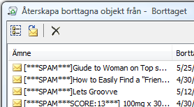 5. Peka ut filen. 6. Nu importeras all gammal e-post till Exchange! Kan jag återställa borttagna objekt? När någonting raderas i Outlook, så hamnar det först i Borttaget.