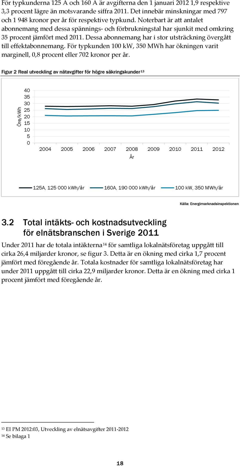 Noterbart är att antalet abonnemang med dessa spännings- och förbrukningstal har sjunkit med omkring 35 procent jämfört med 2011.